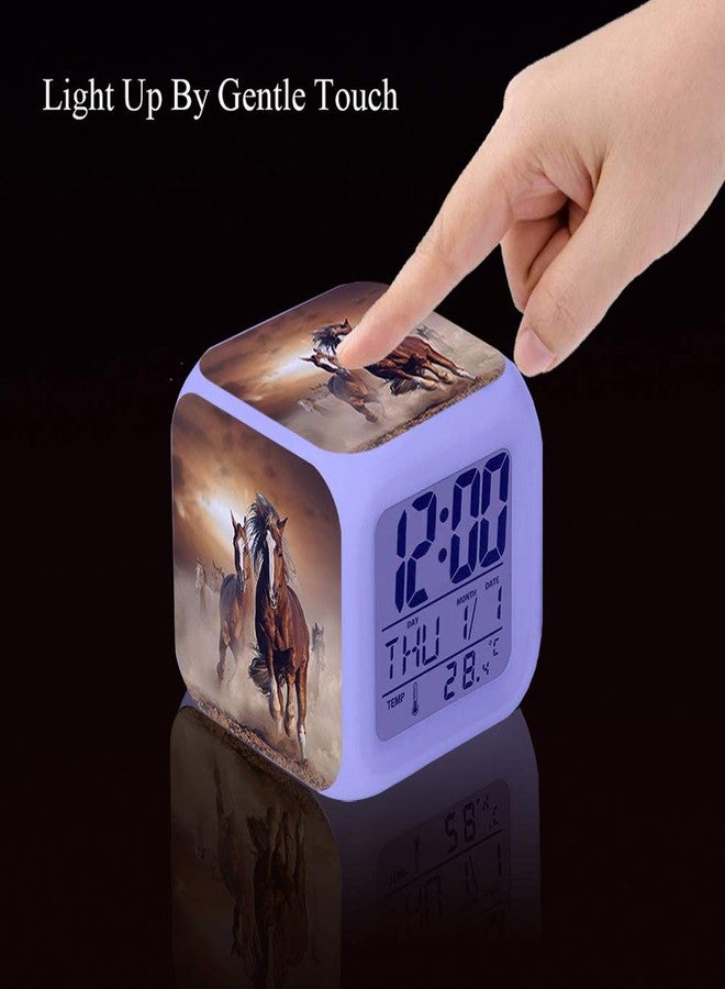 Cointone Led Alarm Clock Horse Design Creative Desk Table Clock Glowing Electronic Colorful Digital Alarm Clock for Unisex Adults Kids Toy Birthday Present - Image 5